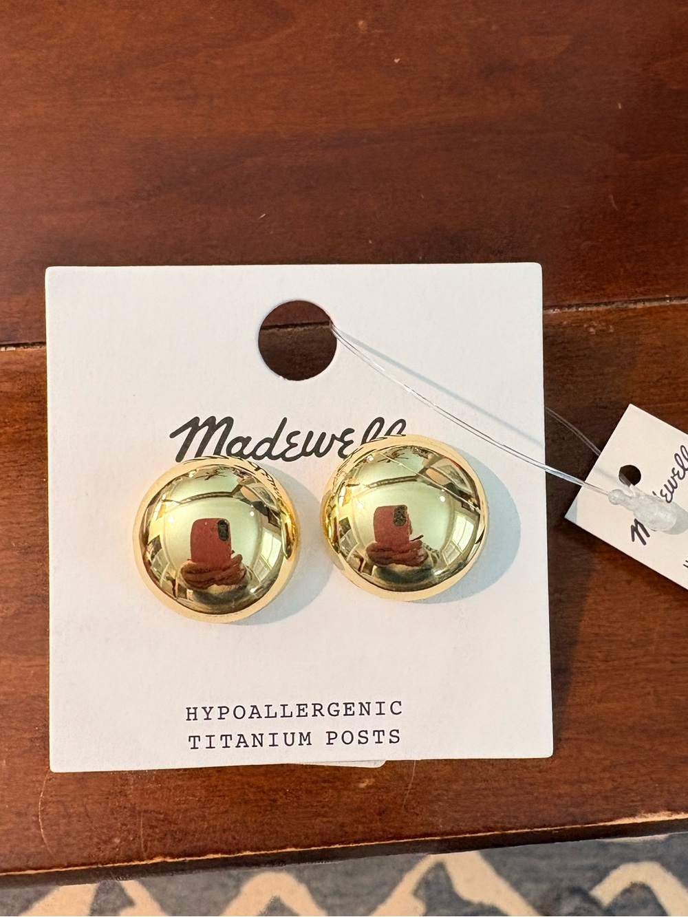 Madewell Polished Gold Dome Stud Earrings